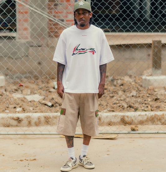 Distorted Camo Boxy Logo Tee