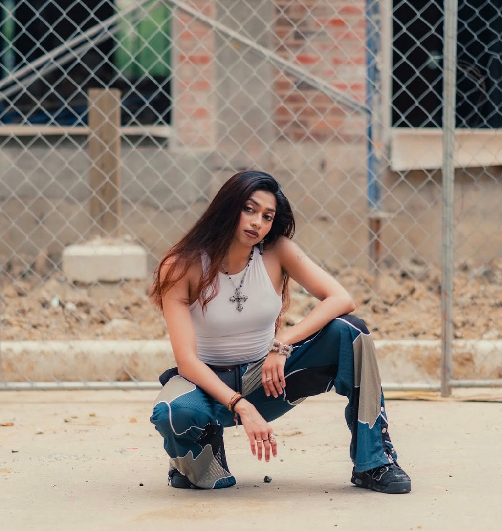 Distorted Camo Mesh Trousers